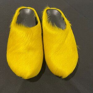 Marni Yellow Pony Style Calfskin Slippers